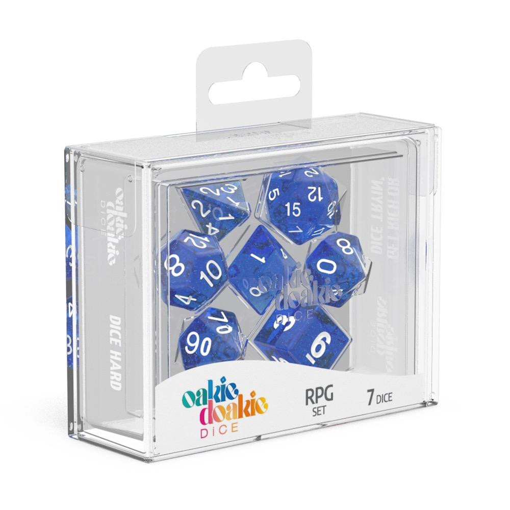 Oakie Doakie Dice Würfel RPG-Set Speckled - Blau (7)