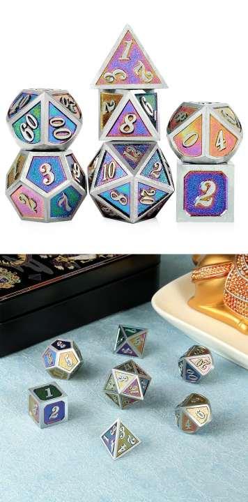 Metal & Enamel Dice Set (7) Robotics