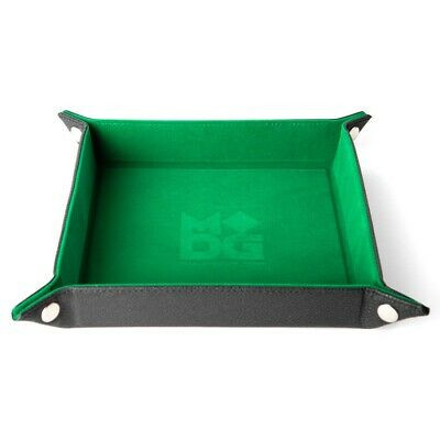 Velvet Folding Dice Tray 10x10 Green with Leather Backing Velvet Folding Dice Tray 10x10 Green with Leather Backing