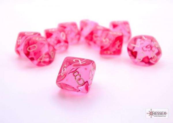 Chessex Translucent  Ten d10 Set - Pink/white