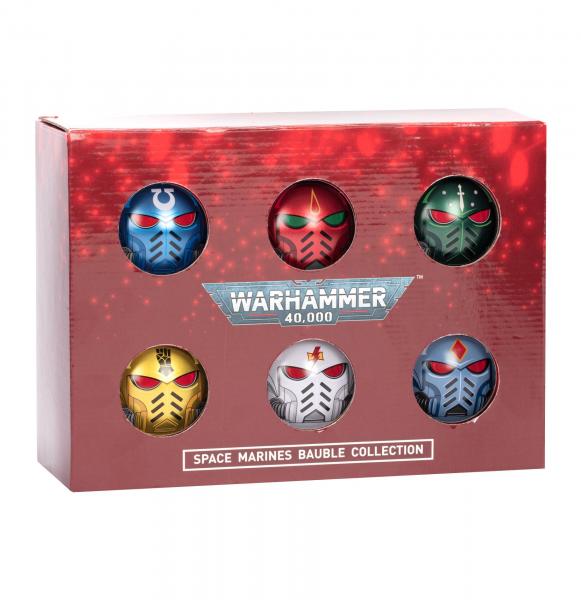 Warhammer 40,000: Novelty Space Marine Chapter Helmet Baubles- 6 pack