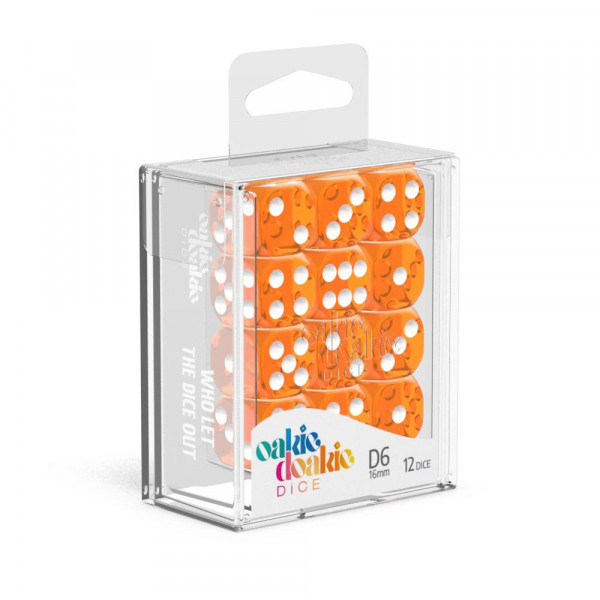 Oakie Doakie Dice W6 Würfel 16 mm Translucent - Orange (12)