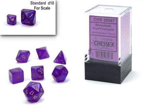 Borealis® Mini-Polyhedral Royal Purple/gold Luminary7-Die Set Borealis® Mini-Polyhedral Royal Purple/gold Luminary7-Die Set