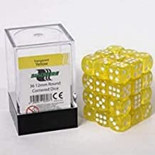 Blackfire Dice Cube - 12mm D6 36 Dice Set - Transparent Yellow Blackfire Dice Cube - 12mm D6 36 Dice Set - Transparent Yellow
