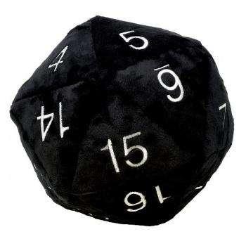 UP - Dice - Jumbo D20 Novelty Dice Plush in Black with White Numbering UP - Dice - Jumbo D20 Novelty Dice Plush in Black with White Numbering