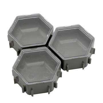 Honeycombs Ressourcenschalen inkl. Deckel Grau 3er-Set