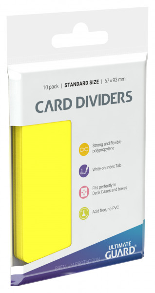 Card Dividers Standard Size Yellow