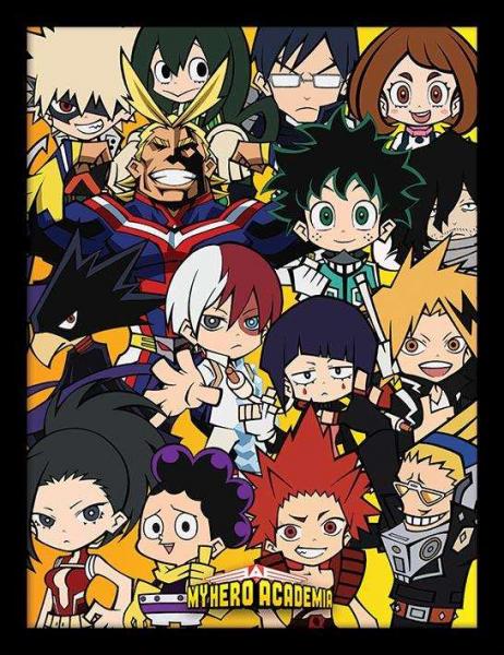 My Hero Academia: Chibi Characters 30 x 40 cm Framed Print