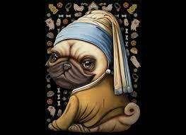 PUG WITH A PEARL EARRING 1000PC