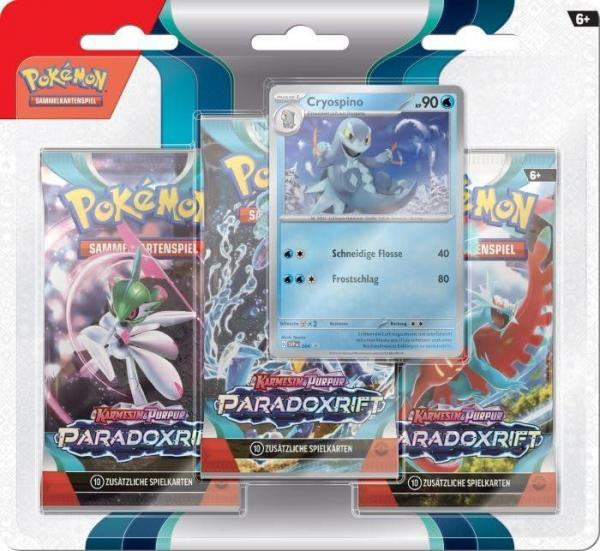 Pokemon KP04 - 3-Pack Blister Paradox Rift Cryospino (DE)