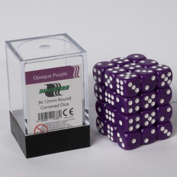 Blackfire Dice Cube - 12mm D6 36 Dice Set - Opaque Purple Blackfire Dice Cube - 12mm D6 36 Dice Set - Opaque Purple