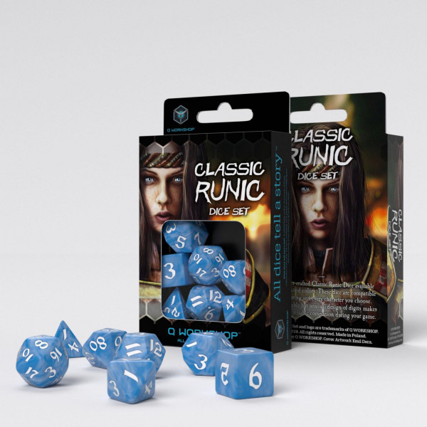 Classic Runic Glacier & white Dice Set (7)