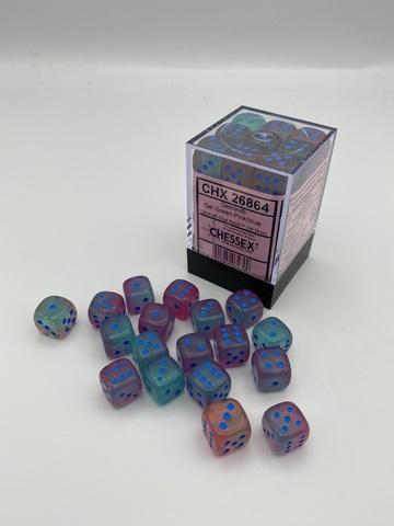 Gemini 12mm d6 Gel Green-Pink/blue Luminary Dice Block (36 dice)