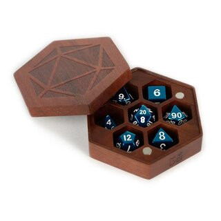 Premium Wood Hex Chest Dice Case: Purple Heart