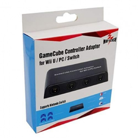 Gamecube Controller Adapter für Nintendo Wii U und PC USB mit 4 Slots (Switch, gebraucht) **