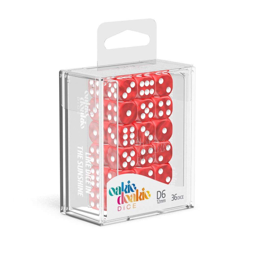 Oakie Doakie Dice W6 Würfel 12 mm Marble - Rot (36) Oakie Doakie Dice W6 Würfel 12 mm Marble - Rot (36)