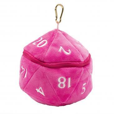 UP - D20 PLUSH DICE BAG - HOT PINK