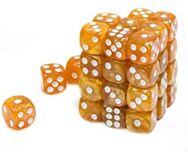 Blackfire Dice Cube - 12mm D6 36 Dice Set - Marbled Gold Blackfire Dice Cube - 12mm D6 36 Dice Set - Marbled Gold
