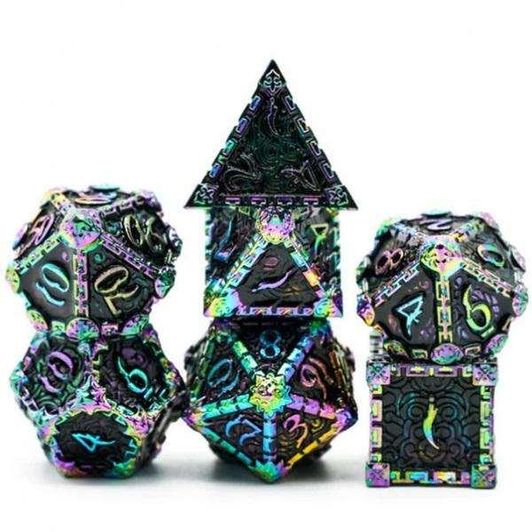 Black Rainbow Dagger of Venom RPG Metal Dice Set (7)