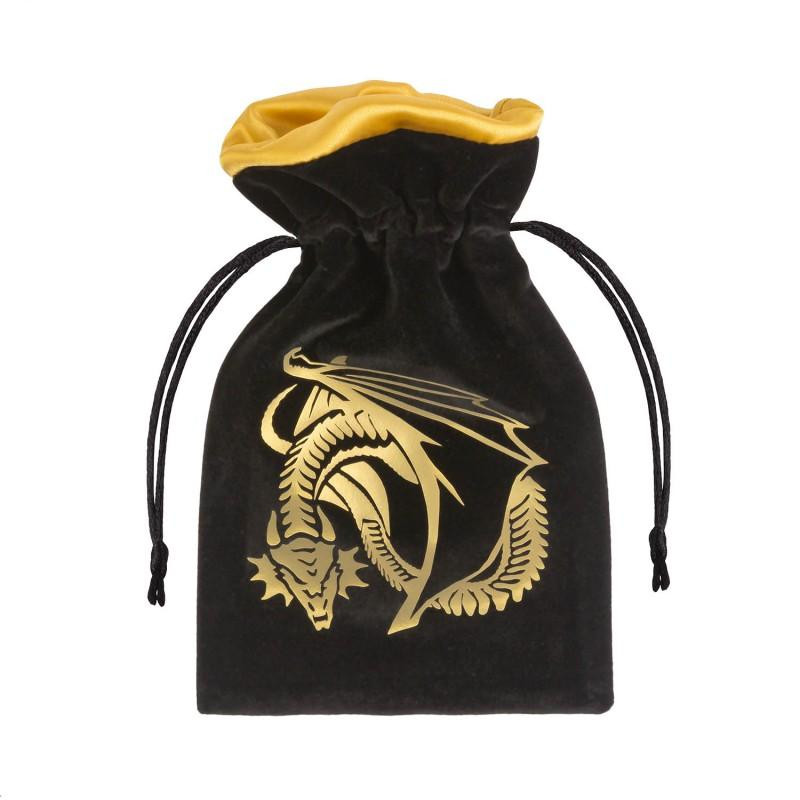 Dragon Black & golden Velour Dice Bag Dragon Black & golden Velour Dice Bag