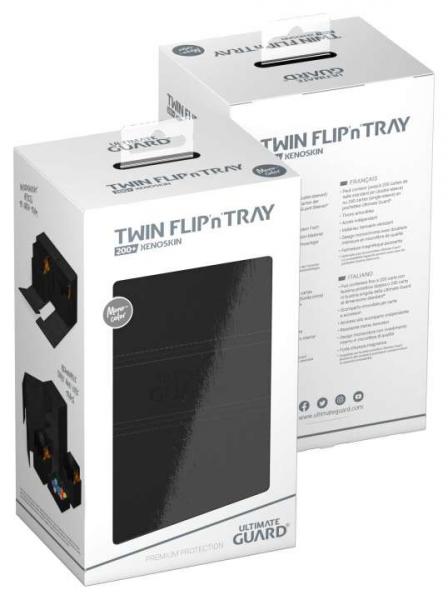 Ultimate Guard Twin Flip`n`Tray 200+ XenoSkin Monocolor Schwarz