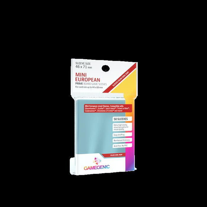 Gamegenic - PRIME Mini European-Sized Sleeves 46 x 71 mm - Clear (50 Sleeves)