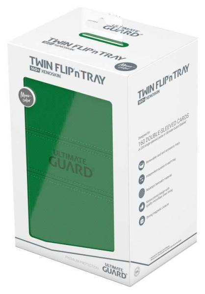 Ultimate Guard Twin Flip`n`Tray 160+ XenoSkin Monocolor Grün