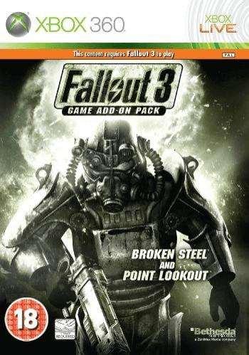 Fallout 3 Game Add-On Pack: Broken Steel and Point Lookout (XBOX 360, gebraucht) **