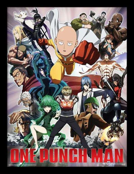 One Punch Man: Heroes and Villains 30 x 40 cm Framed Print