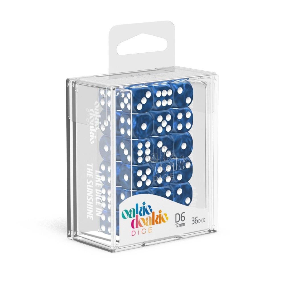 Oakie Doakie Dice W6 Würfel 12 mm Marble - Blau (36) Oakie Doakie Dice W6 Würfel 12 mm Marble - Blau (36)