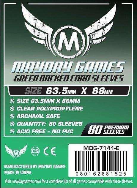 Premium GREEN Backed Sleeves (80pcs) 66x91mm