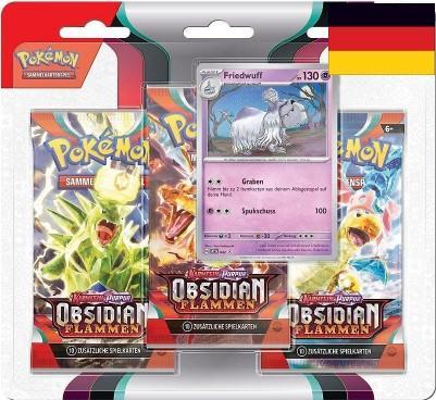 Pokemon KP03 - Obsidian Flammen Friedwuff 3-Pack Blister (DE)