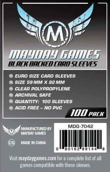 Euro Card Sleeve -Black Backed (100pcs) 59x92mm - 7042