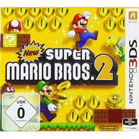 Nintendo 2DS - schwarz/blau inkl. New Super Mario Bros. 2 (Nintendo 3DS, NEU)