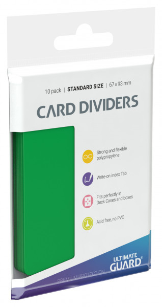 Card Dividers Standard Size Green