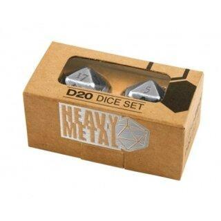 UP - Heavy Metal D20 2-Dice Set - Chrome