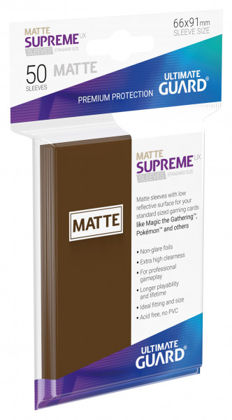 Supreme Sleeves Standard Size Slim Matt UX Brown (50)