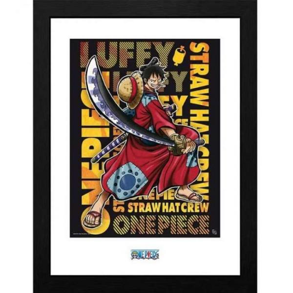 One Piece - Framed Print "Luffy In Wano Artwork" (30X40) X2