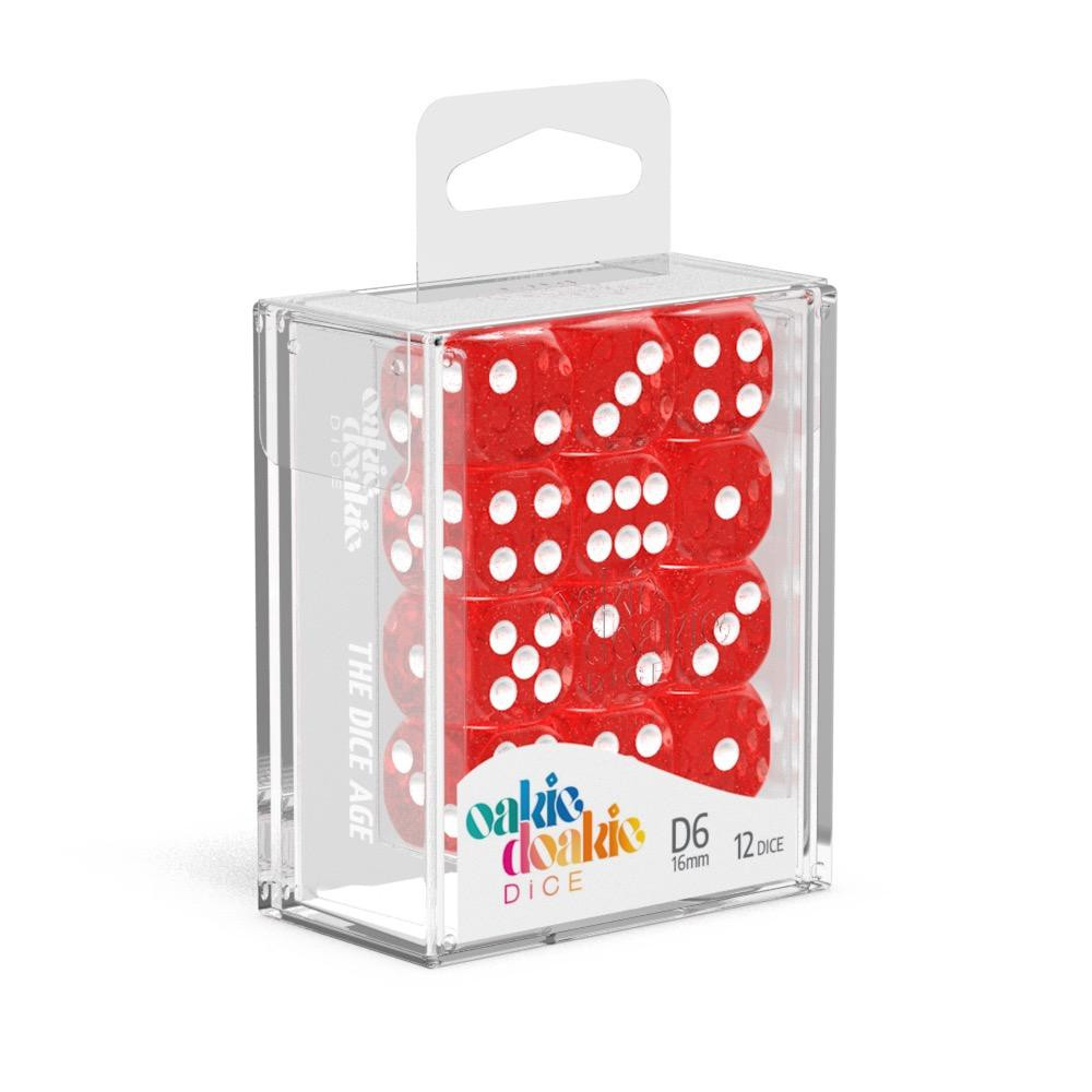 Oakie Doakie Dice W6 Würfel 16 mm Speckled - Rot (12) Oakie Doakie Dice W6 Würfel 16 mm Speckled - Rot (12)