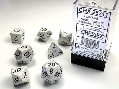 Arctic Camo Speckled Polyhedral 7-Die Sets