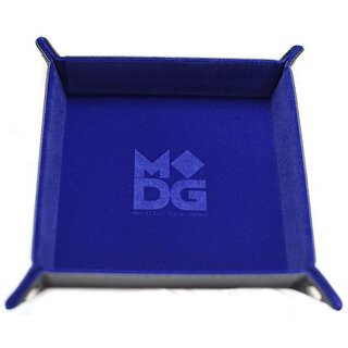 Velvet Folding Dice Tray 10x10 Blue with Leather Backing Velvet Folding Dice Tray 10x10 Blue with Leather Backing