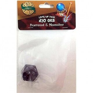 PolyHero 1d20 Orb - Heartwood with Moonsilver
