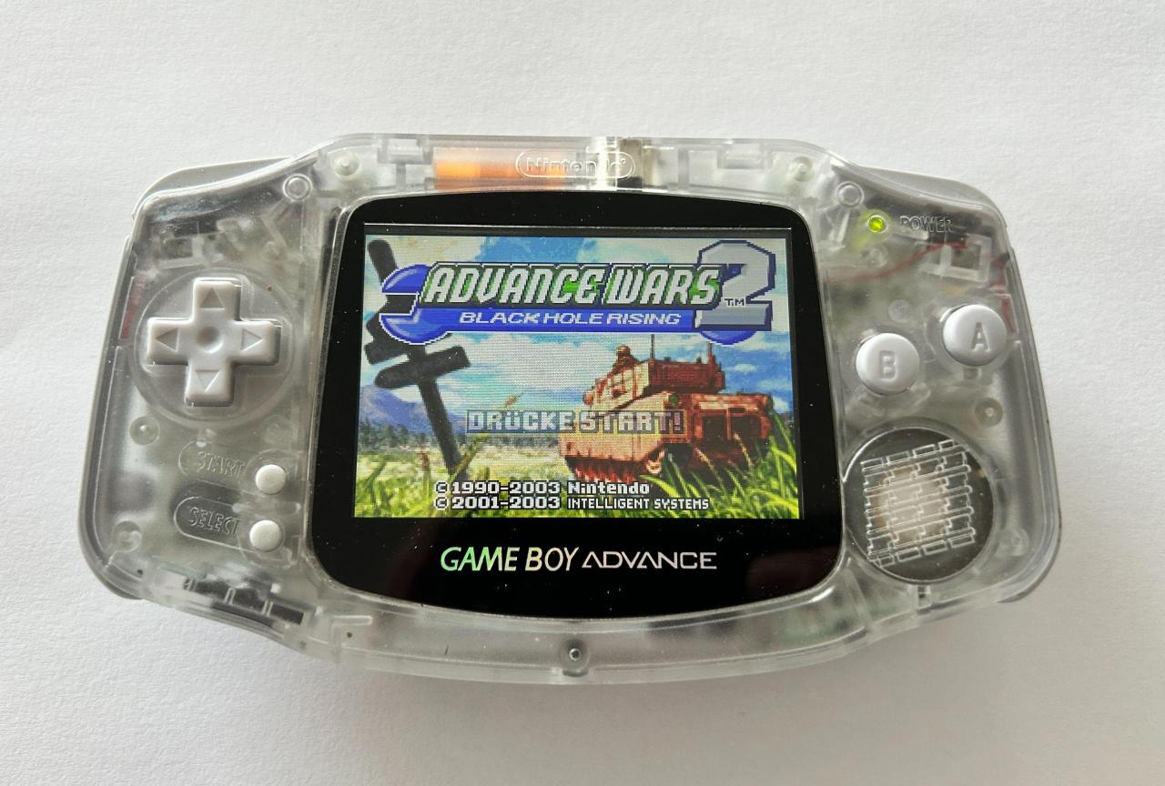 Game Boy Advance Konsole (Display Mod) - clear (gebraucht) **