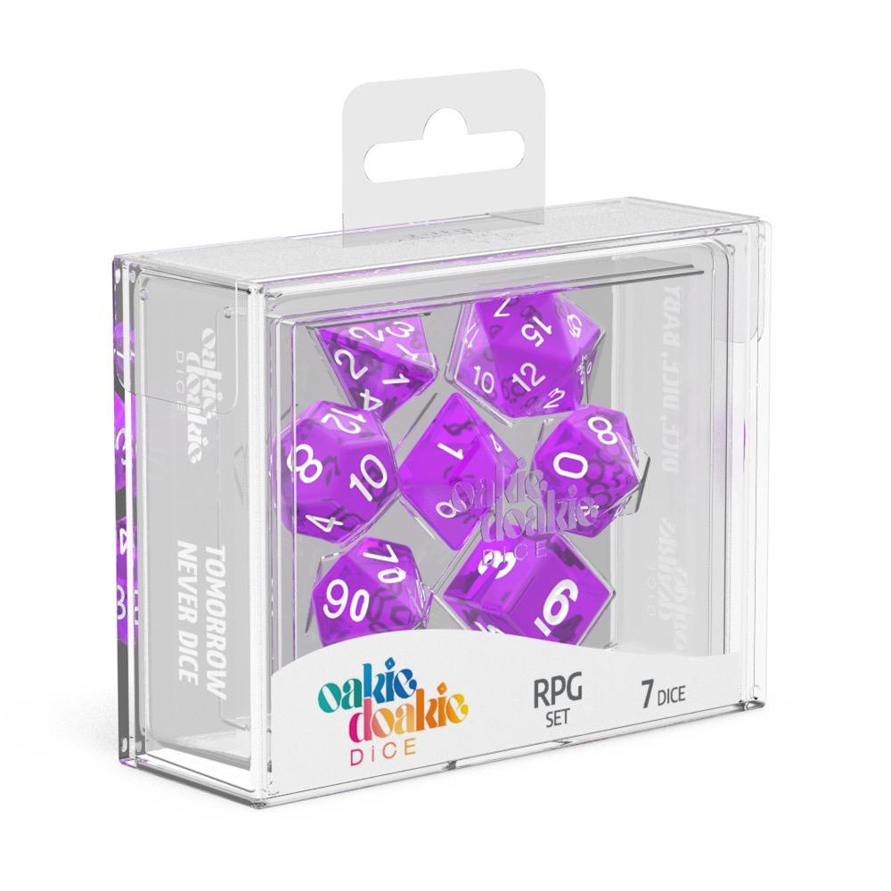 Oakie Doakie Dice Würfel RPG-Set Translucent - Lila (7) Oakie Doakie Dice Würfel RPG-Set Translucent - Lila (7)