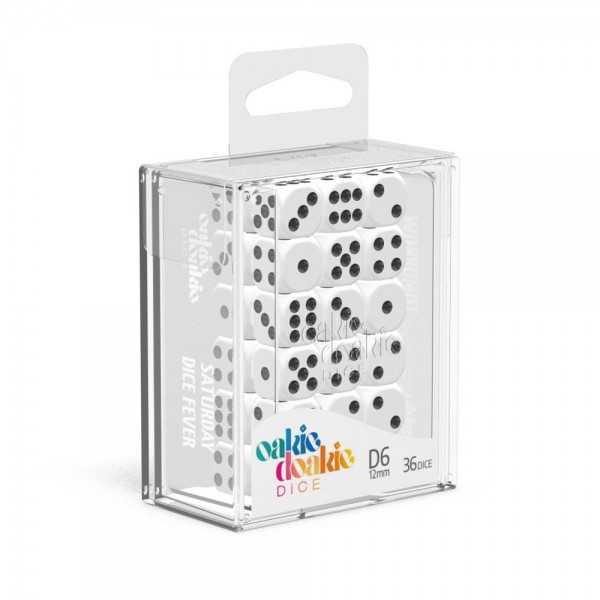 Oakie Doakie Dice W6 Würfel 12 mm Solid - Weiß (36)