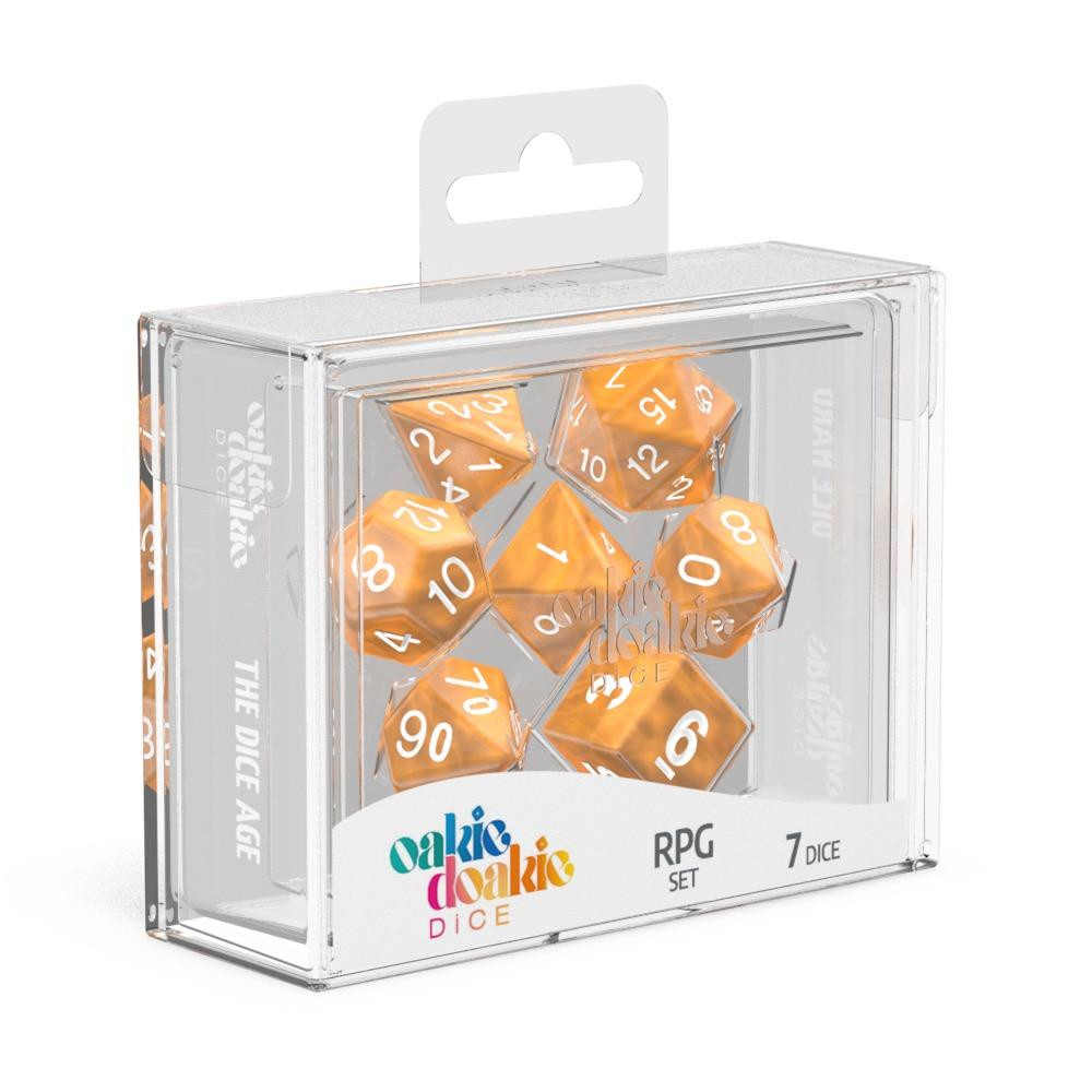 Oakie Doakie Dice Würfel RPG-Set Marble - Orange (7) Oakie Doakie Dice Würfel RPG-Set Marble - Orange (7)