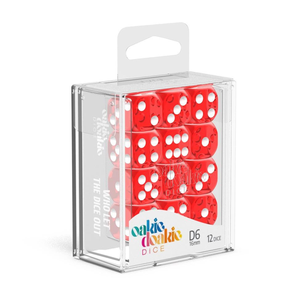 Oakie Doakie Dice W6 Würfel 16 mm Translucent - Rot (12) Oakie Doakie Dice W6 Würfel 16 mm Translucent - Rot (12)