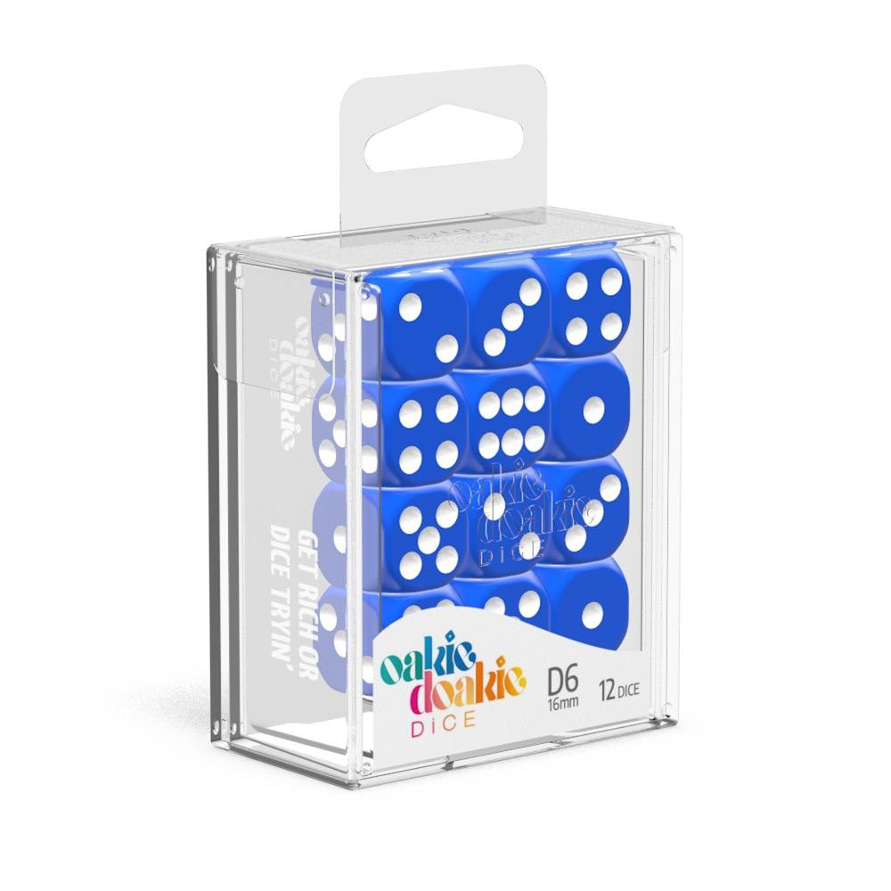 Oakie Doakie Dice W6 Würfel 16 mm Solid - Blau (12) Oakie Doakie Dice W6 Würfel 16 mm Solid - Blau (12)