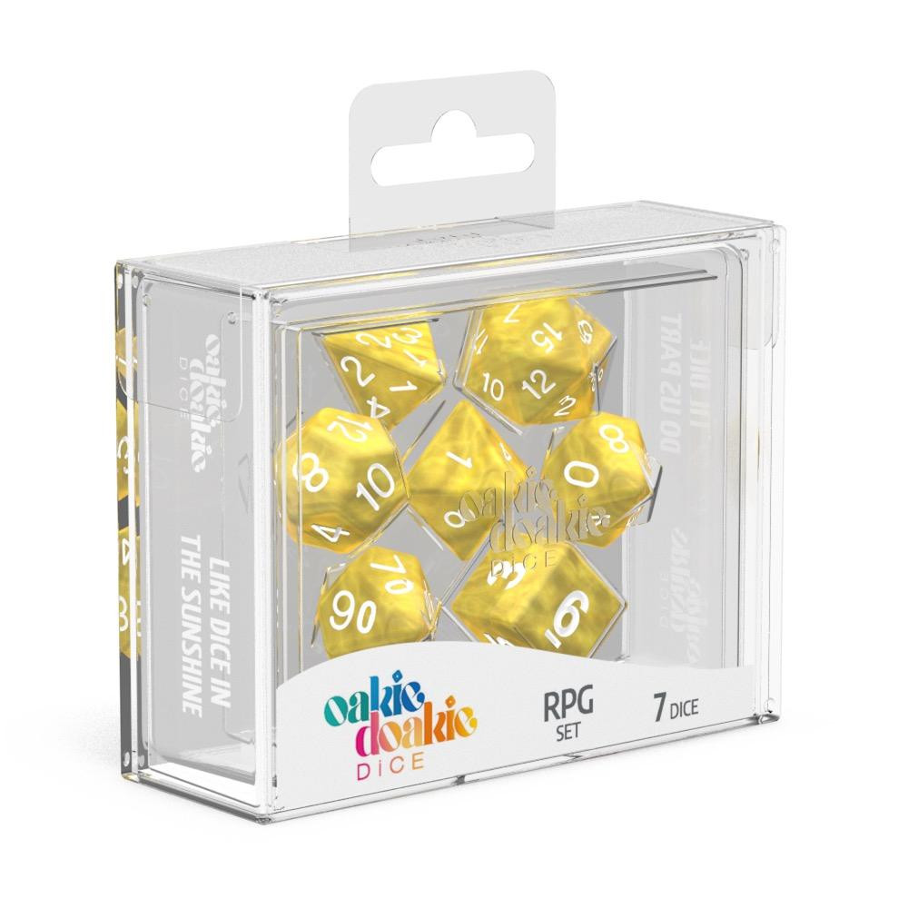 Oakie Doakie Dice Würfel RPG-Set Marble - Gelb (7) Oakie Doakie Dice Würfel RPG-Set Marble - Gelb (7)
