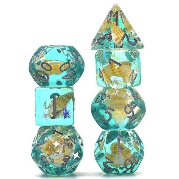 Green Conch RPG Dice Set (7)